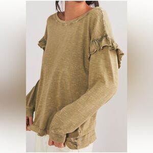 Anthropologie Pilcro Ruffled Open-Back Top size L